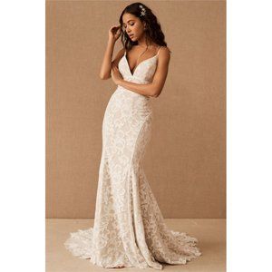 Hayley Paige Tyler Wedding Gown Lace Size 14 NEW BHLDN Anthropologie